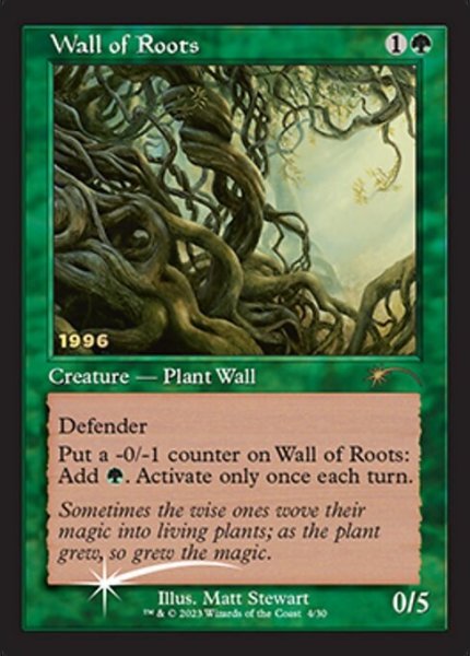 画像1: 【MTG/PR】※Foil※《根の壁/Wall of Roots》(30周年記念)[流星マーク] (1)