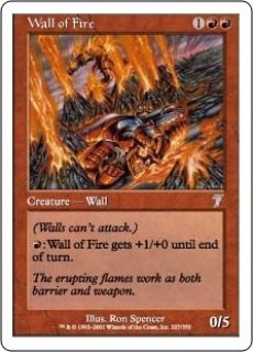 Foil継ぎ目あり SALE品※【7ED】※Foil※《炎の壁/Wall of Fire》【C