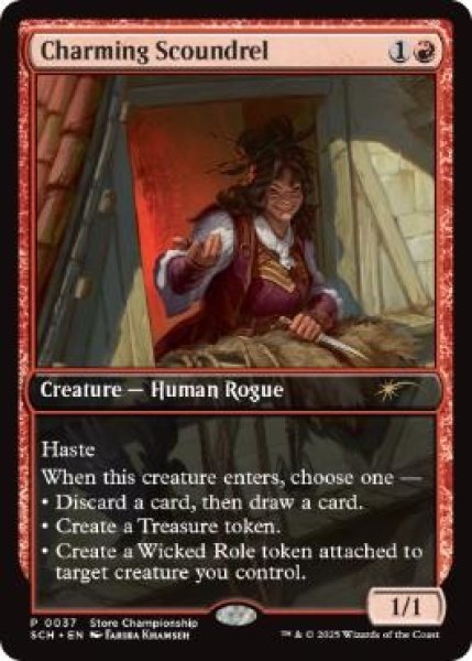画像1: 【MTG/PR】《魅力的な悪漢/Charming Scoundrel》(ストアチャンピオンシッププロモ)【R】 (1)