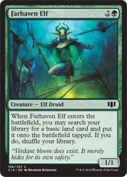 画像2: 【C14】《彼方地のエルフ/Farhaven Elf》【C】 (2)