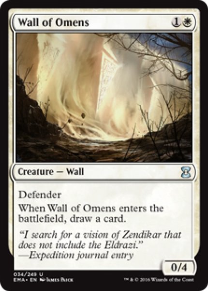 画像1: 【再録カード】《前兆の壁/Wall of Omens》【U】 (1)