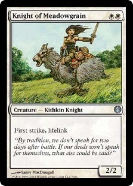 画像1: ※特価※【KvD】《メドウグレインの騎士/Knight of Meadowgrain》【U】 (1)