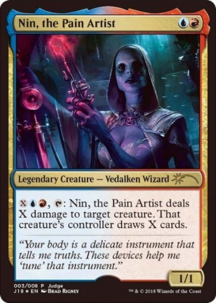 画像1: 【MTG/Judge】※Foil※《苦痛の芸術家、ニン/Nin, the Pain Artist》【PR】 (1)