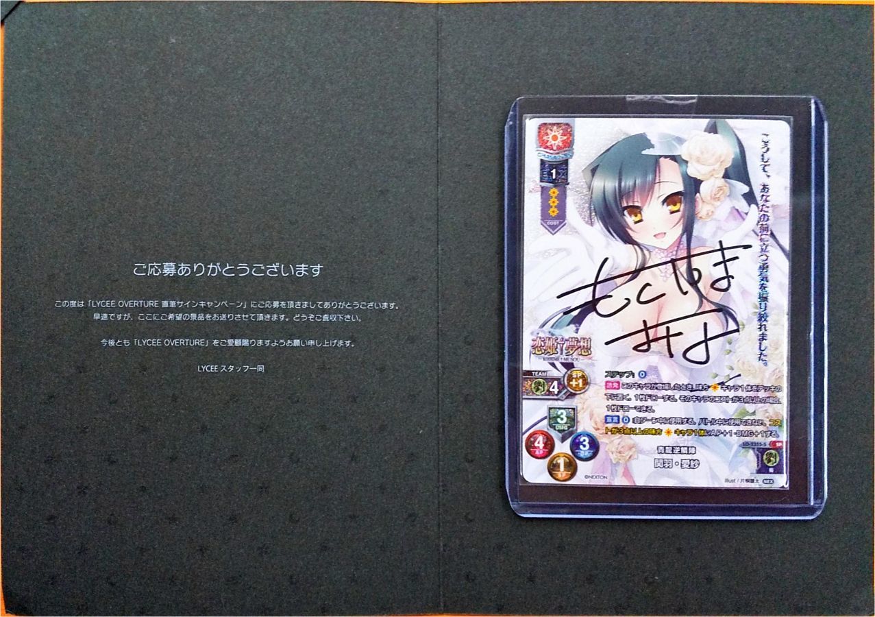 Nex 1 0 青龍逆鱗陣 関羽 愛紗 直筆サインカード 本山美奈 さん 1449 Project Core 1号店 Nex 1 0 青龍逆鱗陣 関羽 愛紗 直筆サインカード 本山美奈 さん 1449 Project Core 1号店